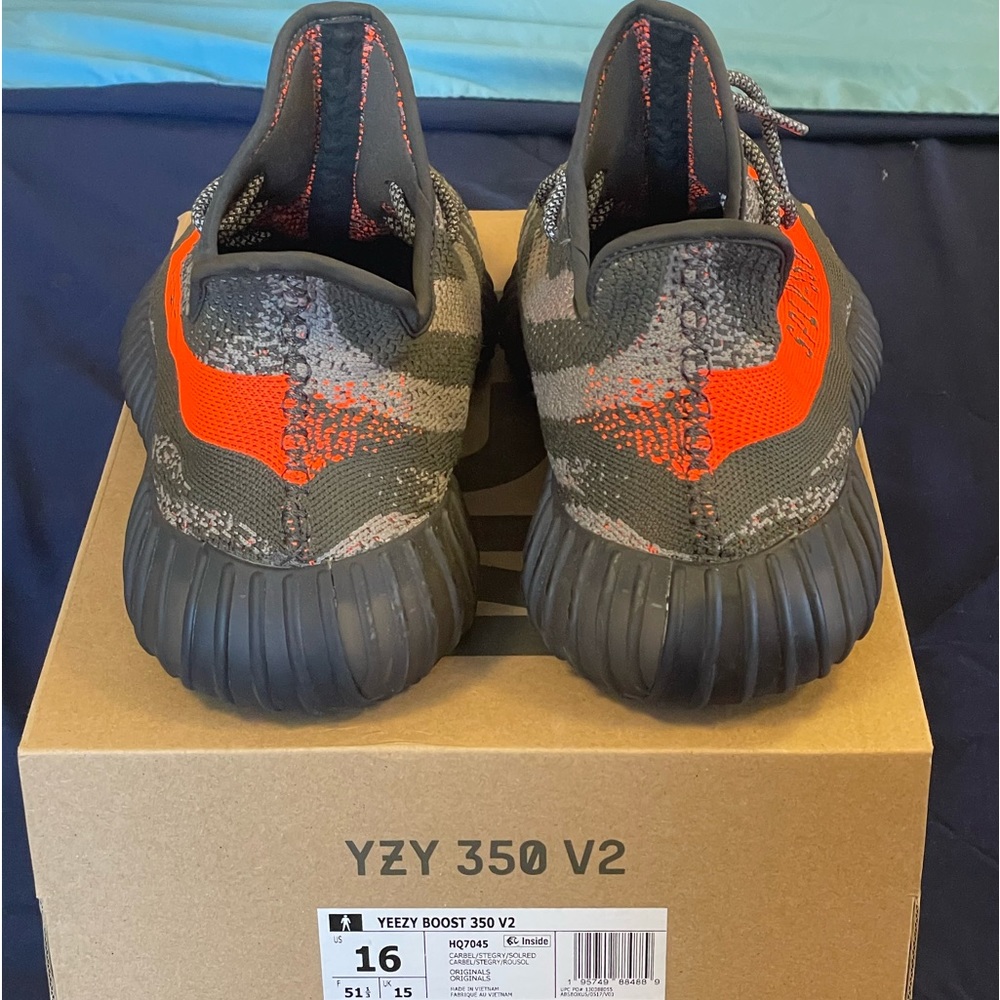 Adidas Men’s size 16 Yeezy boost 350 v2 carbon Beluga orange (worn twice)